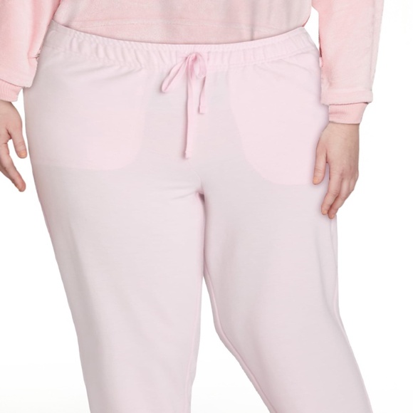 NEW Women 2 piece sweatsuit set  Pull over Hoodie w Jogger Pants Pink L - Picture 16 of 17